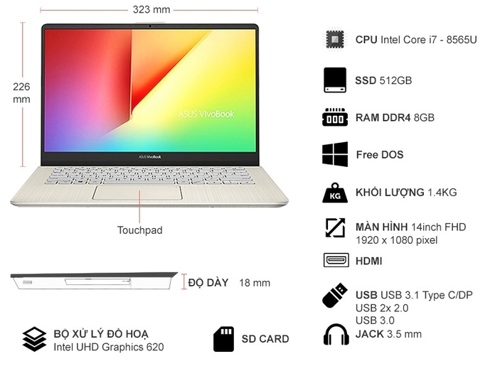 LAPTOP ASUS S430FA-EB328T