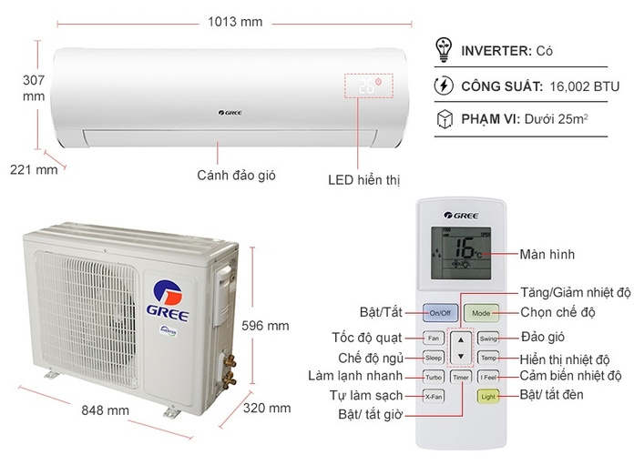 Máy lạnh Gree Inverter 2 HP GWC18FD-K6D9A1W