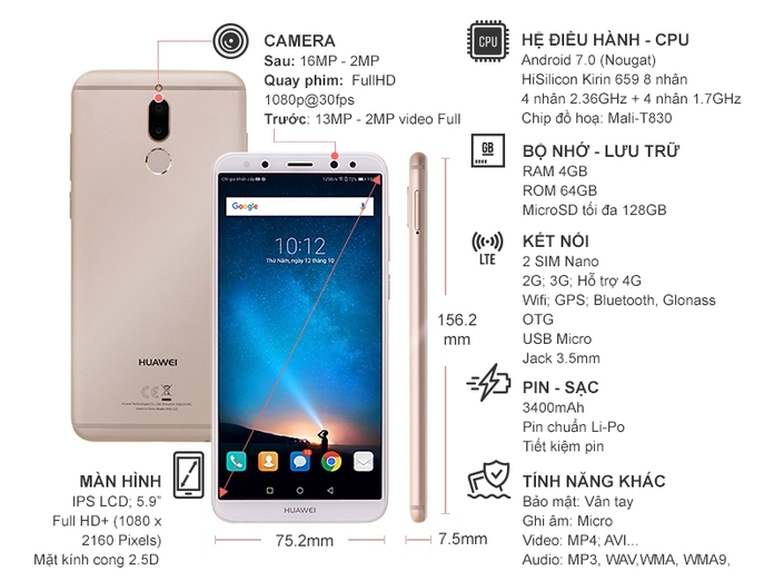 HUAWEI NOVA 2I VÀNG