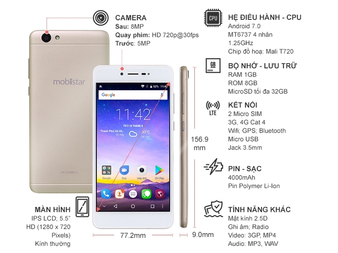 MOBIISTAR LAI ZUMBO S 2017 LITE VÀNG