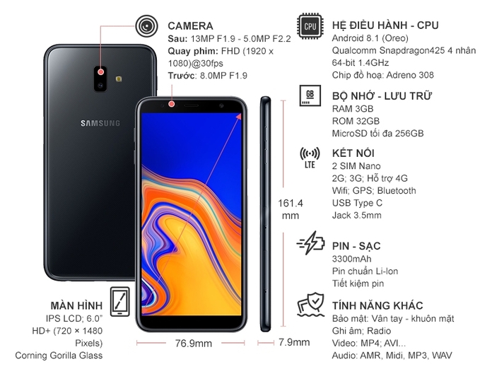 SAMSUNG GALAXY J6+ ĐEN