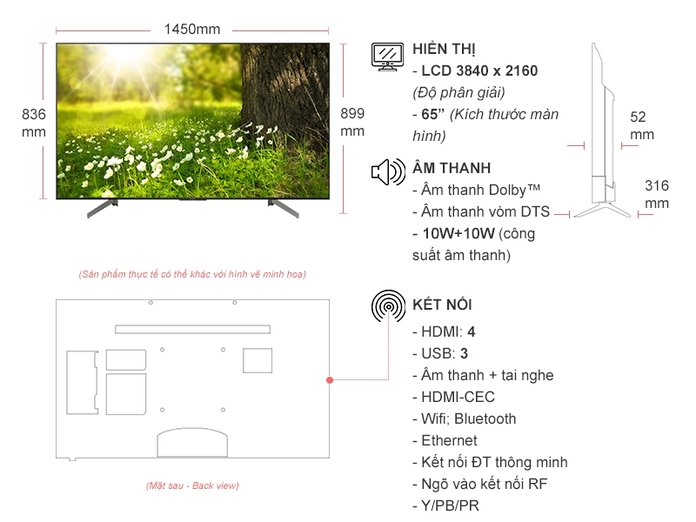 Android Tivi Sony 4K 65 inch KD-65X8500G/S