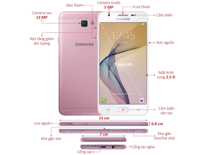 SAMSUNG GALAXY J5 PRIME HỒNGVÀNG