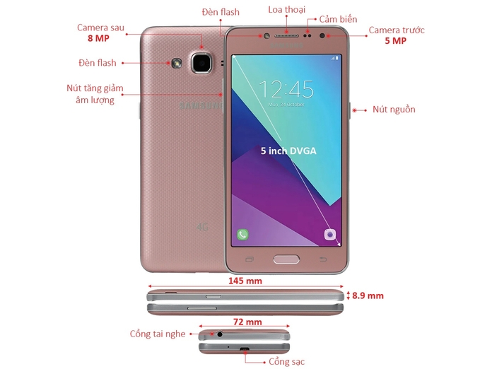 SAMSUNG GALAXY J2 PRIME HỒNG VÀNG