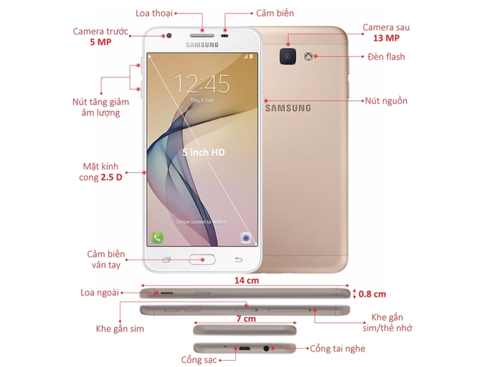 SAMSUNG GALAXY J5 PRIME VÀNGTRẮNG