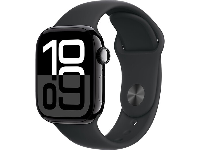 Apple Watch Series10 GPS 46mm Jet Black Aluminium Case with Black Sport Band S/M