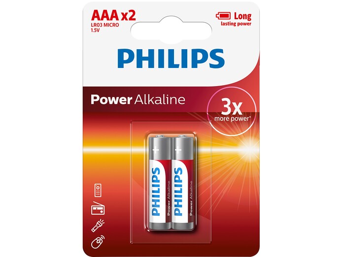 Pin AAA 2 viên Alkaline Philips LR03P2B