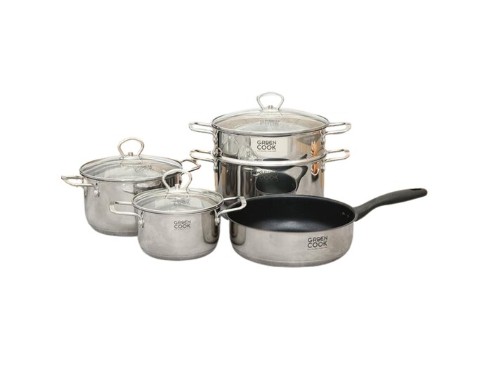 Bộ nồi chảo inox 8 món Green Cook GCS241-T1