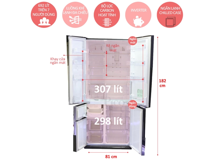 TỦ LẠNH MITSUBISHI ELECTRIC 605 LÍT MR-Z65W