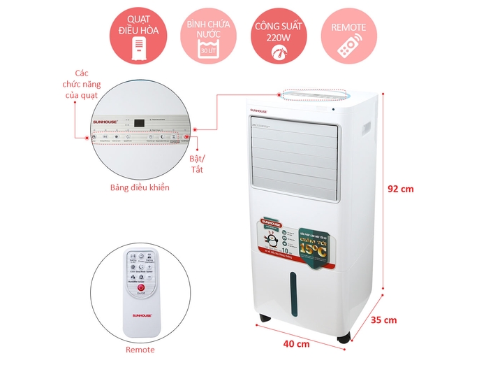 Quạt điều hòa Sunhouse SHD7720