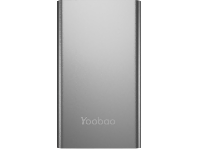 Pin sạc dự phòng Yoobao PL5 màu xám mặt chính diện
