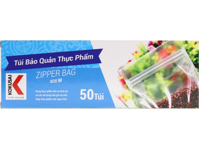 Túi zipper Kokusai - size M50 (18cmx21cm)