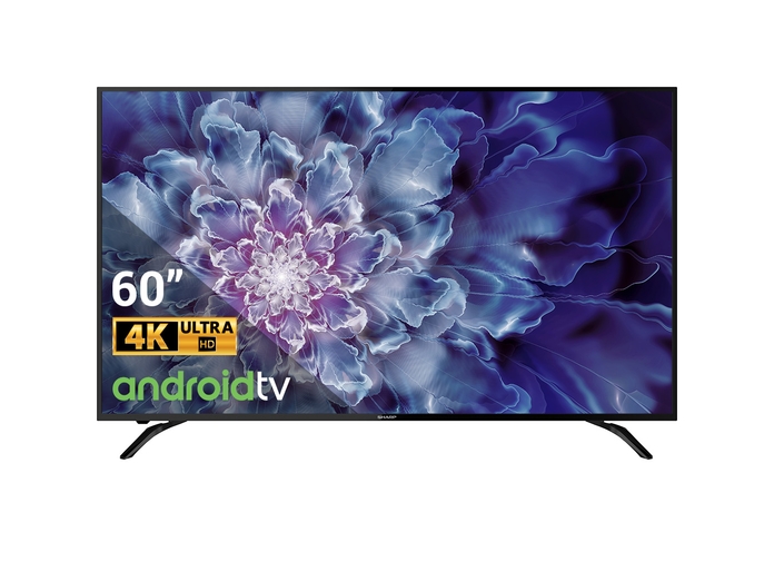 Android Tivi Sharp 4K 60 inch 4T-C60BK1X mặt chính diện