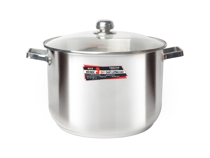 Nồi inox 3 đáy Happy Cook NC-32G mặt chính diện