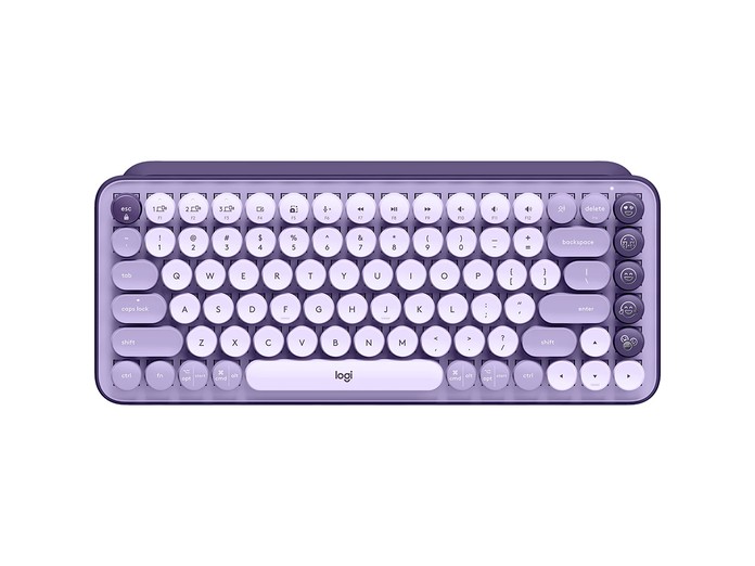 Bàn phím cơ không dây Logitech POP Keys Tím chính diện