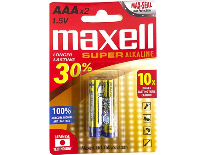 Pin Super Alkaline AAA vỉ 2 viên Maxell LR03AAAPRO