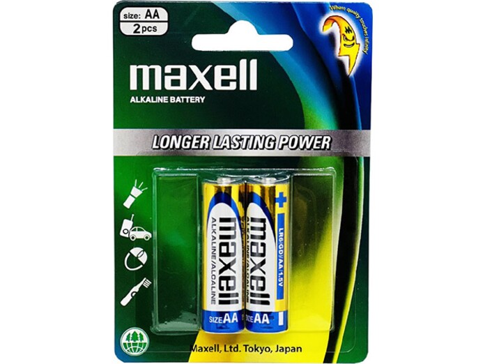 Pin Alkaline AA vỉ 2 viên Maxell LR6(GD)2B