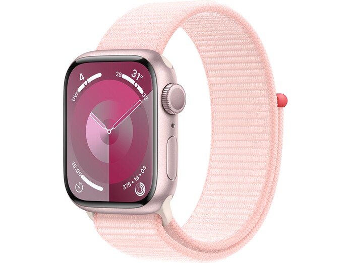 Apple Watch Series 9 GPS 41mm viền nhôm dây vải Sport Loop Light Pink