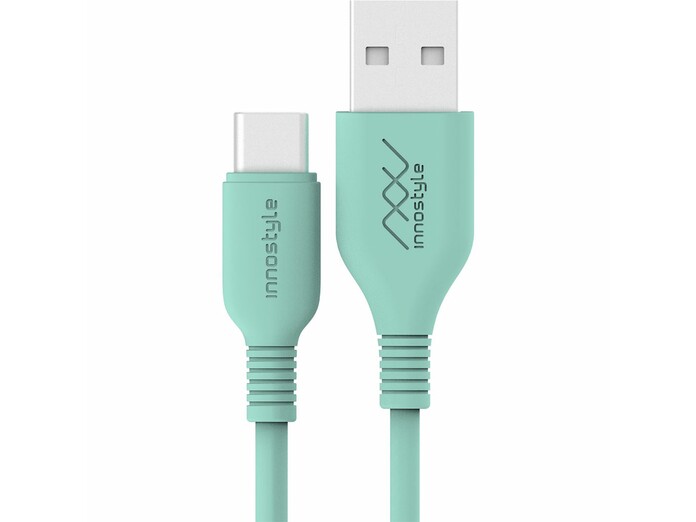 Cáp sạc Innostyle Jazzy USB-A to USB-C J_IAC120 Xanh mint
