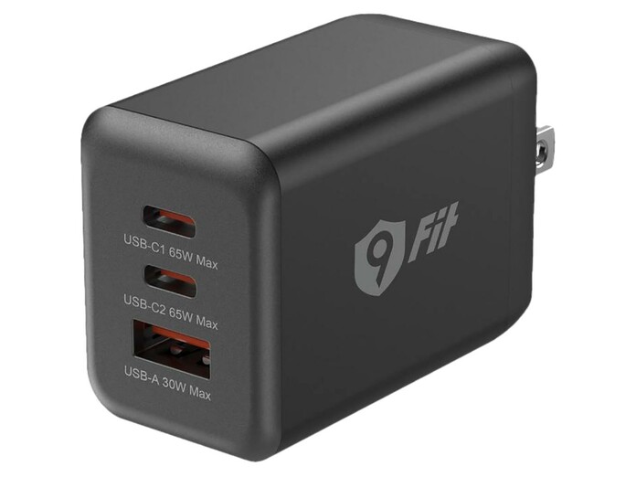 Củ sạc 9Fit PD 65W 1A2C GaN 9FAC002B Đen