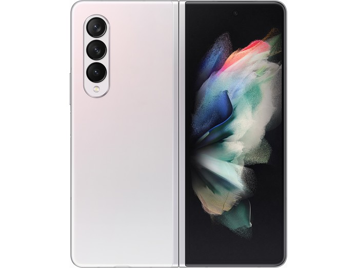 Điện thoại Samsung Galaxy Z Fold 3 512GB Bạc máy mở mặt sau