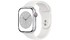 Apple Watch S8 LTE 45mm viền nhôm Bạc dây silicone Trắng MP4J3VN/A nghiêng trái